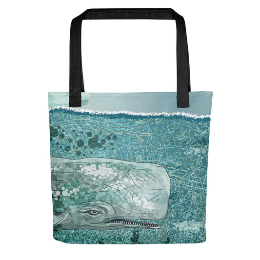Grungy Whale Tote Bag